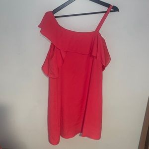Nordstrom, size 8, fun-layered coral dress.